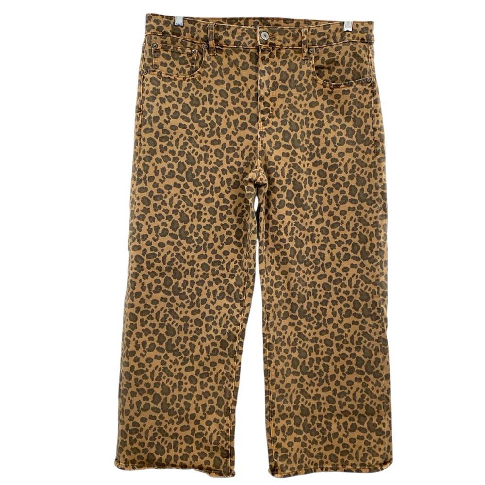 AE American Eagle Stretch Leopard Print High-Waisted Stovepipe Ankle Pants